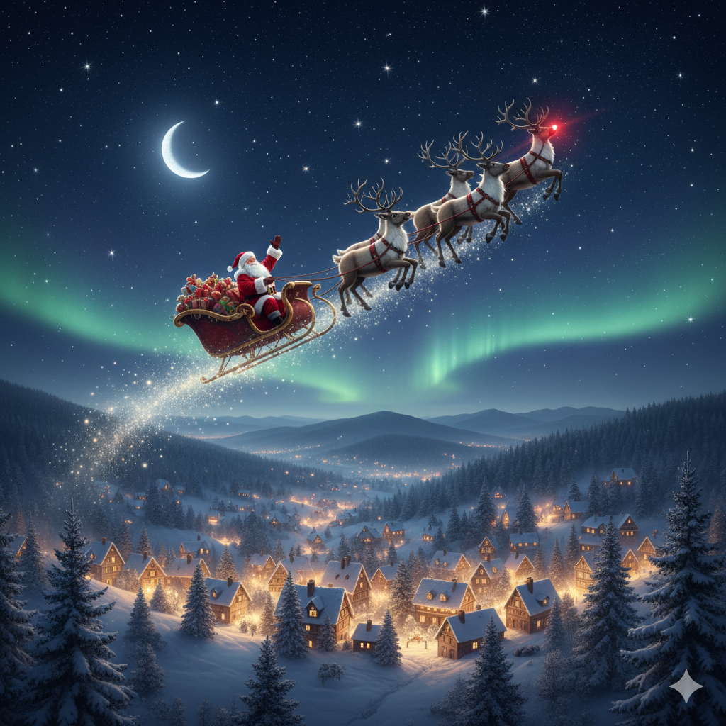 Santa Flying